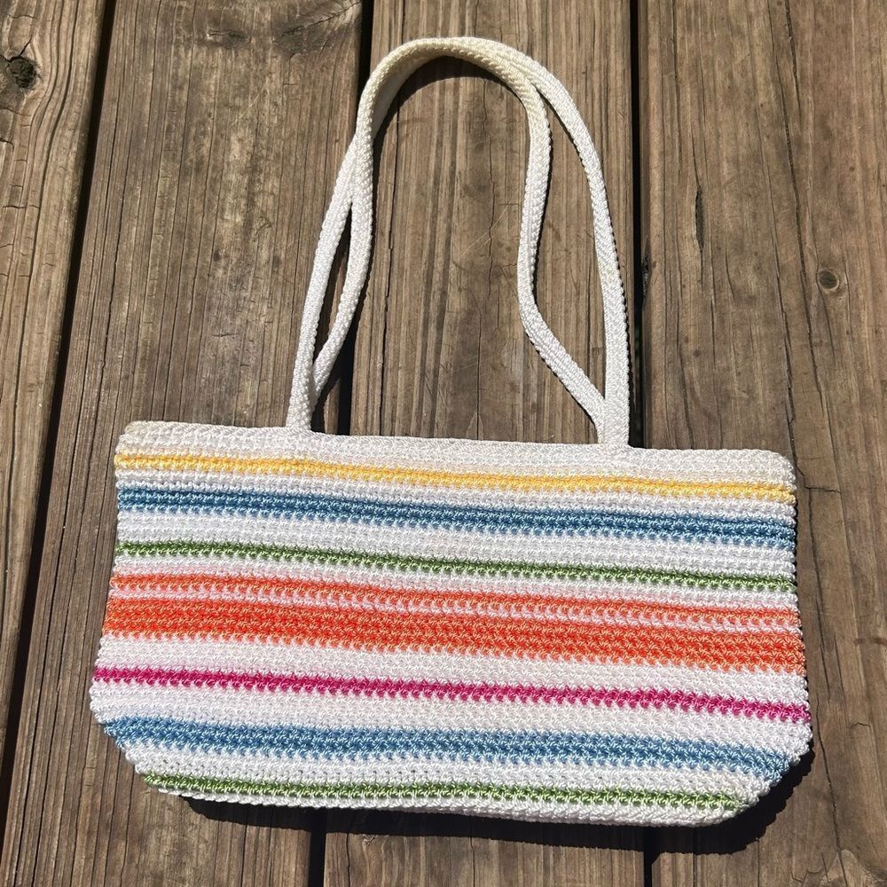 The Sak Striped Crochet Summer Shoulder Bag